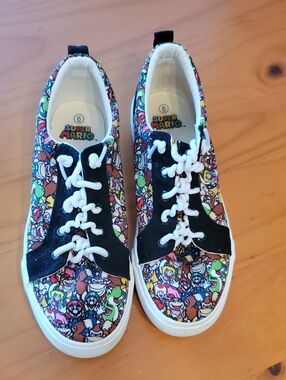Nintendo Super Mario Kids Colorful Character Sneakers - Black & White Accents